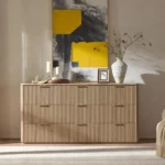 Fluted 9 Drawer Dresser for Bedroom, 63