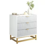 For Bedroom, 3 Drawer Dresser With Metal Legs, Modern Dressers Chest Organizer With Wide Storage, Chest Of Drawers For Bedroom,