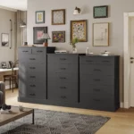 Black Dresser for Bedroom, Tall 7 Drawer Dresser with Sturdy Base, Wood Storage Tower Clothes Organizer, Customized