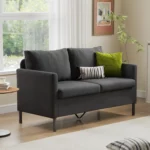 Linen Fabric Modern Small Loveseat Sofa Couch for Living Room, 51